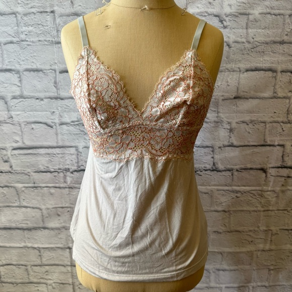 Cosabella Ice Blue/Light Gray Jersey Knit and Lace Camisole Women's Size Medium - Picture 3 of 10